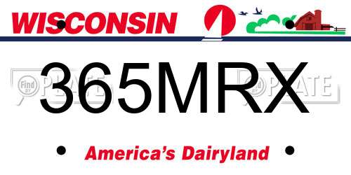365MRX Wisconsin License Plate