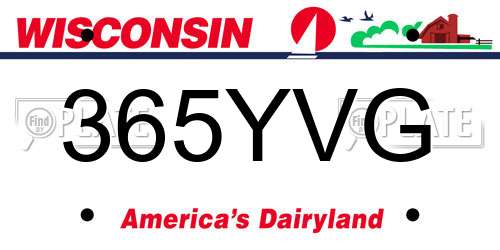 365YVG Wisconsin License Plate