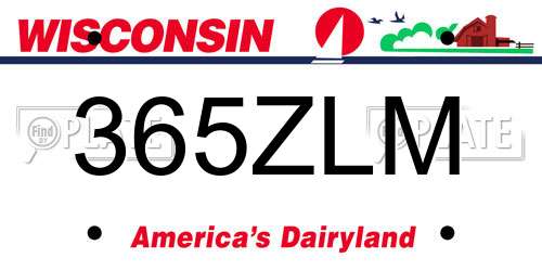365ZLM Wisconsin License Plate