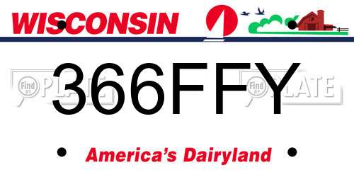 366FFY Wisconsin License Plate