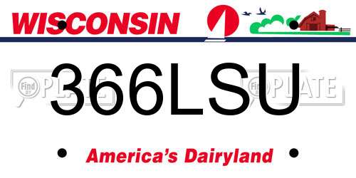 366LSU Wisconsin License Plate