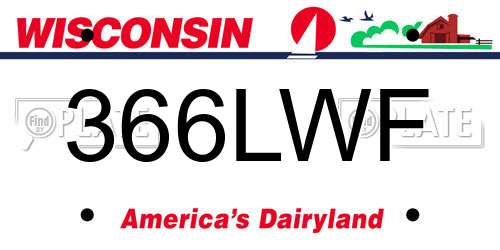 366LWF Wisconsin License Plate