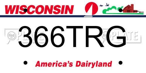 366TRG Wisconsin License Plate