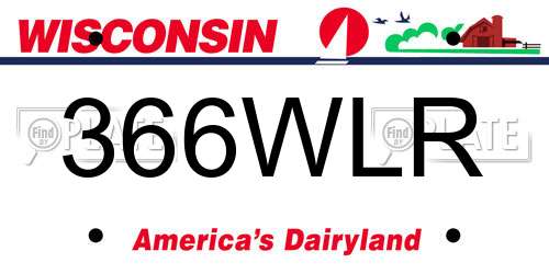 366WLR Wisconsin License Plate