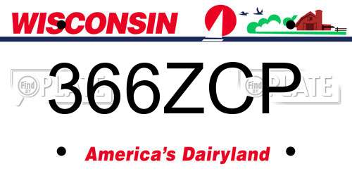 366ZCP Wisconsin License Plate