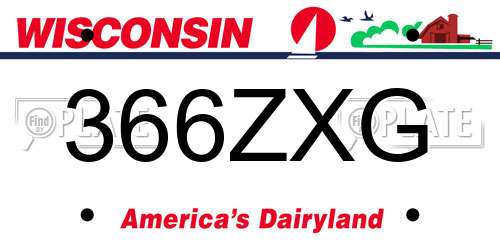 366ZXG Wisconsin License Plate