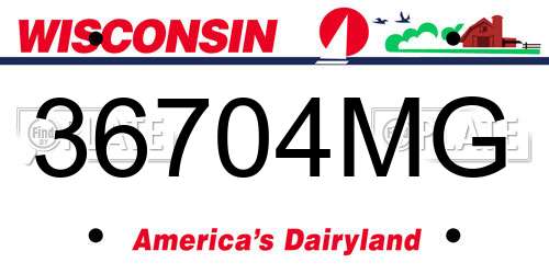 36704MG Wisconsin License Plate