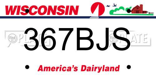 367BJS Wisconsin License Plate