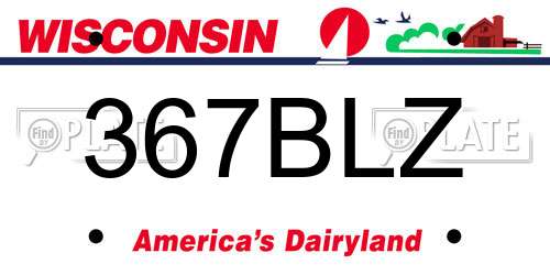 367BLZ Wisconsin License Plate