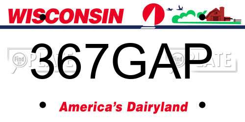367GAP Wisconsin License Plate