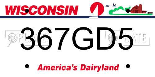 367GD5 Wisconsin License Plate