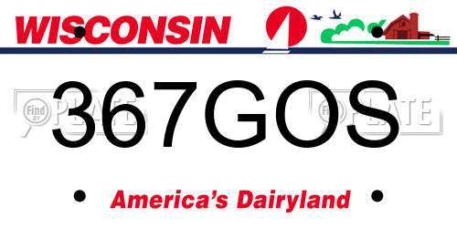 367GOS Wisconsin License Plate