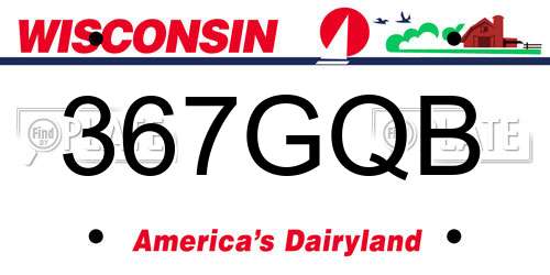 367GQB Wisconsin License Plate