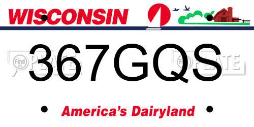 367GQS Wisconsin License Plate