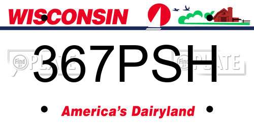 367PSH Wisconsin License Plate