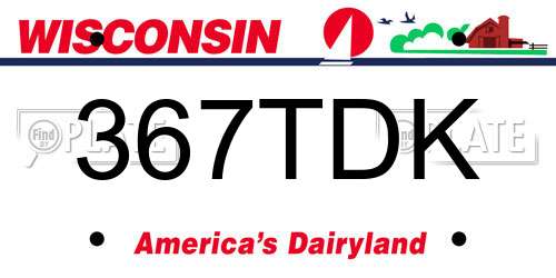 367TDK Wisconsin License Plate