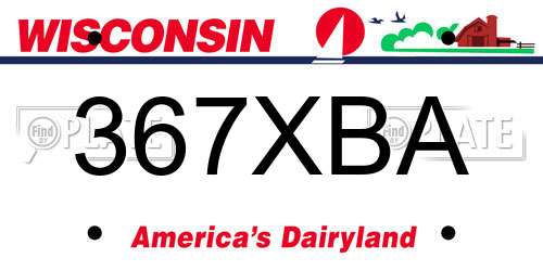 367XBA Wisconsin License Plate