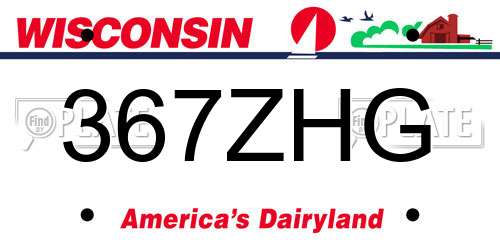 367ZHG Wisconsin License Plate
