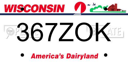367ZOK Wisconsin License Plate