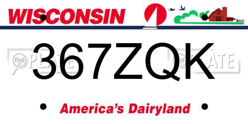 367ZQK Wisconsin License Plate