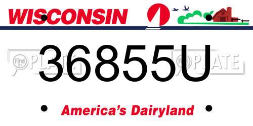 36855U Wisconsin License Plate