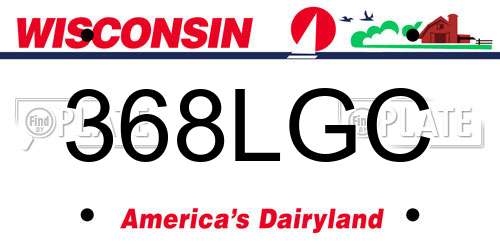 368LGC Wisconsin License Plate