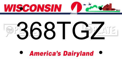 368TGZ Wisconsin License Plate