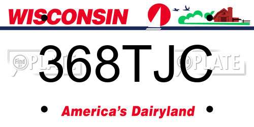368TJC Wisconsin License Plate