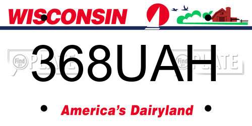 368UAH Wisconsin License Plate