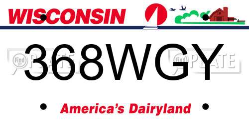 368WGY Wisconsin License Plate