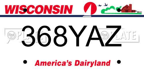 368YAZ Wisconsin License Plate