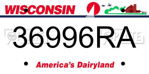 36996RA Wisconsin License Plate