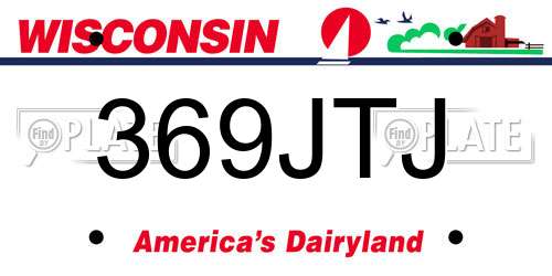 369JTJ Wisconsin License Plate