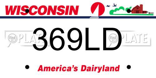 369LD Wisconsin License Plate