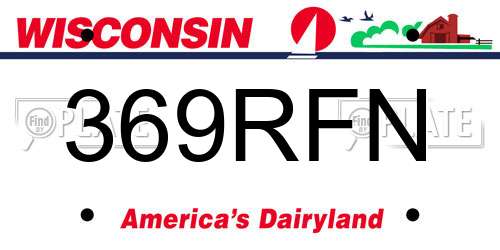 369RFN Wisconsin License Plate