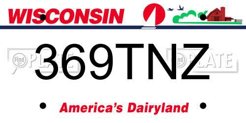 369TNZ Wisconsin License Plate