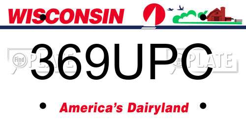 369UPC Wisconsin License Plate