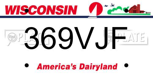 369VJF Wisconsin License Plate