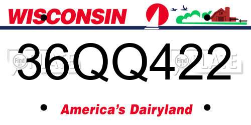 36QQ422 Wisconsin License Plate