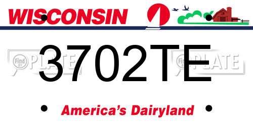 3702TE Wisconsin License Plate