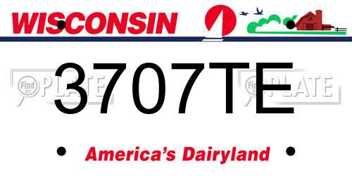 3707TE Wisconsin License Plate