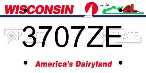 3707ZE Wisconsin License Plate