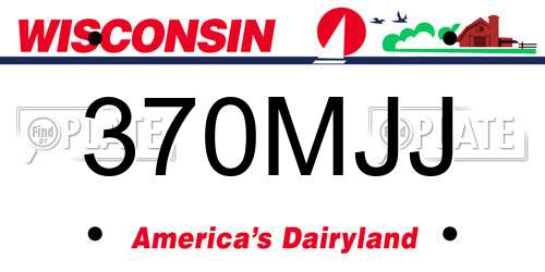 370MJJ Wisconsin License Plate