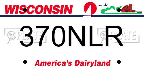 370NLR Wisconsin License Plate