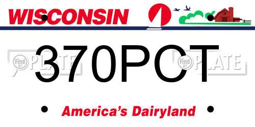 370PCT Wisconsin License Plate