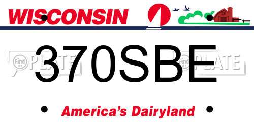 370SBE Wisconsin License Plate