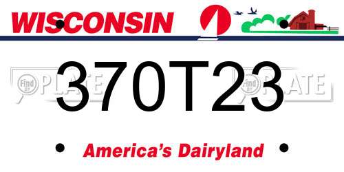 370T23 Wisconsin License Plate