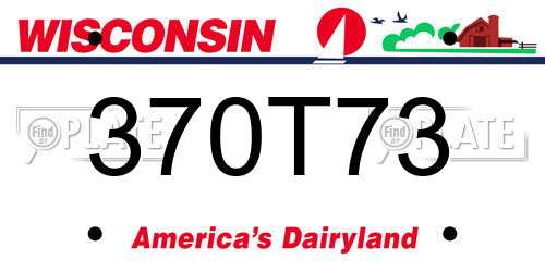 370T73 Wisconsin License Plate
