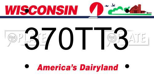 370TT3 Wisconsin License Plate