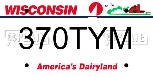 370TYM Wisconsin License Plate